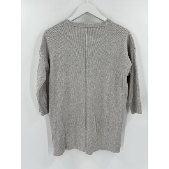 Frame Le Boxy Sweater Womens Small Gray 3/4 Sleeves Hi Lo Hem Cotton Silk Knit - Picture 9 of 16